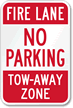Fire Lane No Parking Tow Sign