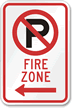 Fire Zone Parking Sign (no parking symbol )