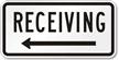 Receiving (arrow left) Parking Lot Sign
