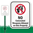 No Concealed Weapons Property Sign