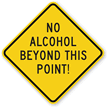 No Alcohol Beyond This Point Sign
