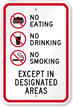 No Eating No Drinking No Smoking Sign