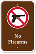 No Firearms Campground Park Sign