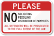 Private Property, No Soliciting, Peddling Sign