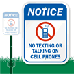 No Texting Or Talking On Cell Phones Sign