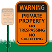 No Trespassing No Soliciting Sign