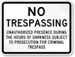 No Trespassing Sign