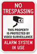 No Trespassing & Video Surveillance Sign (with Graphic)