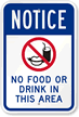 No Food Or Drink In This Area Sign