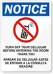 Notice -Turn Off Your Cell phones Sign