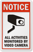 Activities Monitored By Video Camera Glass Decal