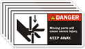 Danger Moving Parts Severe Injury Label