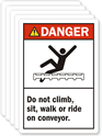 Danger Climb Sit Ride Conveyor Label
