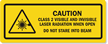CLASS 2 LASER RADIATION DON'T STARE LABEL