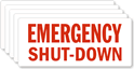 Emergency Shut Down Label