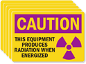 Caution Equipment Produces Radiation Label