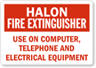 Halon Fire Extinguisher Equipment Label