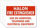 Halon Fire Extinguisher Equipment Label