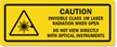 INVISIBLE CLASS 1M LASER RADIATION LABEL