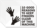 Keep Fingers Clear Machine Label