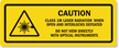 CLASS 1M LASER RADIATION DON'T VIEW LABEL