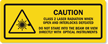 CLASS 2 LASER RADIATION DON'T STARE LABEL
