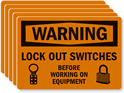 Lock Out Switches Before Working On Equipment Label