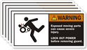 Warning Moving Injury Lock Out Label