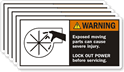 Warning: Exposed Moving Parts Lockout Power Label