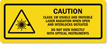 CLASS 1M VISIBLE, INVISIBLE LASER RADIATION LABEL