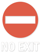 No Exit Die Cut Glass Door Label