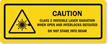 CLASS 2 INVISIBLE LASER RADIATION LABEL