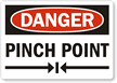 Danger: Pinch Point (arrow symbol)