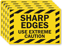 Sharp Edges Extreme Caution Label