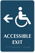 Accessible Exit with Left Arrow Braille Engraved Sign