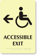 Bilingual Accessible Exit Left Arrow Sign