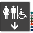 Men, Women & Accessible Pictograms With Down Arrow