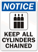 Notice Keep All Cylinders Chained Sign