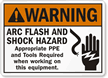 Warning Arc Flash Shock Hazard Sign