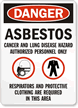Danger Asbestos Cancer Lung Hazard Sign