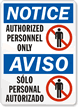 Authorized Personnel Personal Autorizado Sign