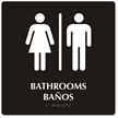 Bathrooms Tactile Touch Braille Bilingual Engraved Door Sign