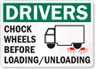 Caution Chock Wheels Loading Unloading Sign