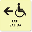 Bilingual Exit Left Arrow Sign