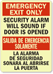 Emergency Exit Only Security Alarm Sign Bilingual