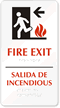 Fire Exit (left arrow) (bilingual) Sign