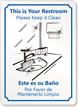 Bilingual This Restroom Please Clean Sign