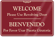 Bilingual Use Revolving Door Sign