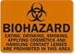 Biohazard Eating Smoking Cosmetics Prohibited Sign