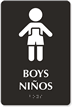 Tactile Touch Braille Bilingual Engraved Sign for Boys